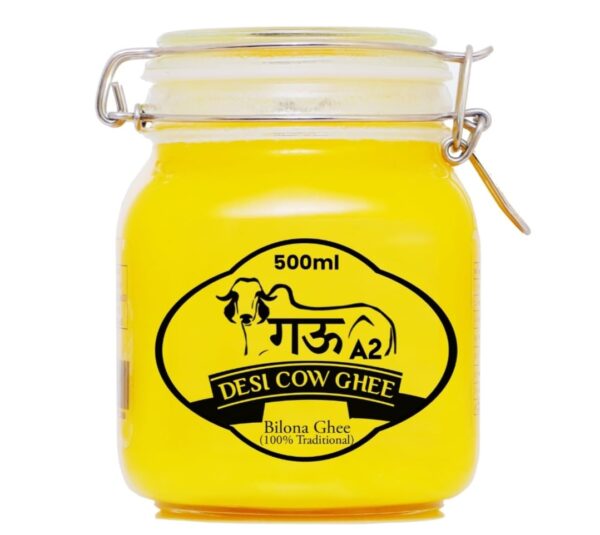 1ne A2 Ghee Desi Cow\'s Vedic Traditional Grassfed Ghee, 500ml (pack of 1)