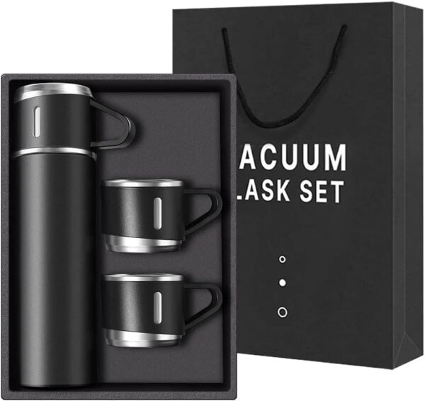 Office Petals Giftings Christmas Corporate Gift Items for Employees Gift/Vacuum Flask Gift Set with Cup/Vacuum Stainless Steel for Coffee Hot Water 500 ml Rakhi, Diwali Gift (Multicolor-1)