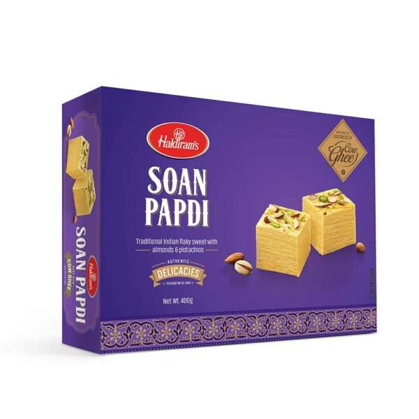 Haldiram's Cow Ghee Soan Papdi, 400Gm, Indian Sweets Diwali Gift Pack