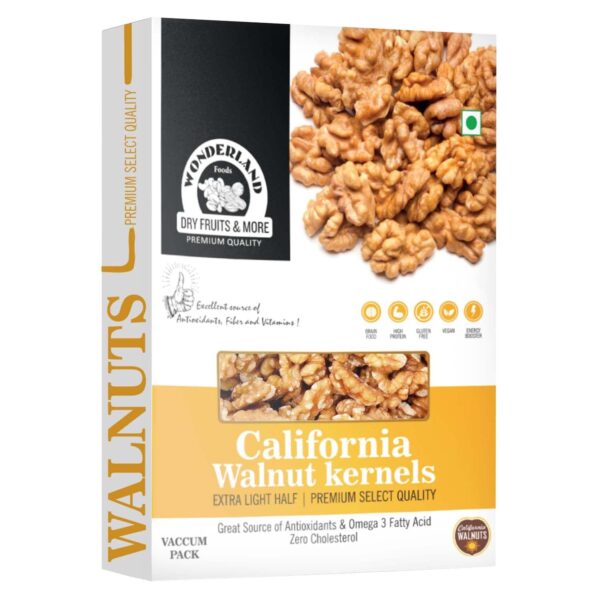 WONDERLAND FOODS Dry Fruits | California Walnut Kernels (Akhrot Giri) | 200g Box