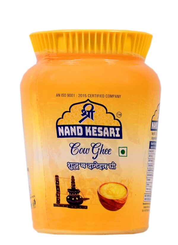 Shri Nand Kesari Pure Cow Desi Ghee || Made Traditionally from Curd ||Pure Cow Ghee for Better Digestion and Immunity 1ltr jar-1, 1 kg