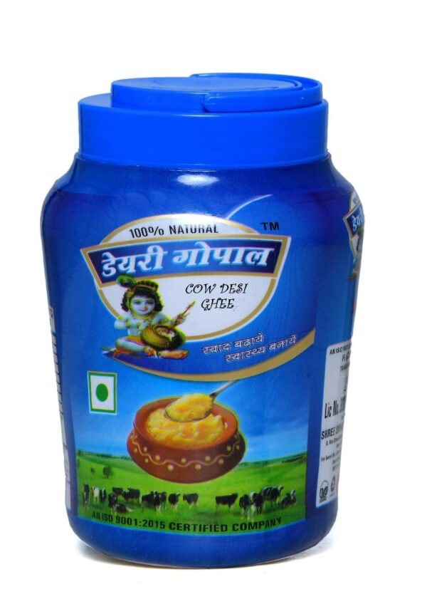 DAIRY SAGAR Gopal Pure Desi Cow Ghee For Better Digestion And Immunity | Homemade Organic and Fresh Ghee Prepared Using Traditional Method | Pure, Natural & Healthy | 1 LTR Jar