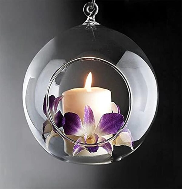 The Purple Tree Glass Orb Tealight Candle Holders for Christmas (Pack of 1) Christmas Tealights, Corporate Gifts, Home Decor Gift Item, Diwali Decoration, Diwali Décor
