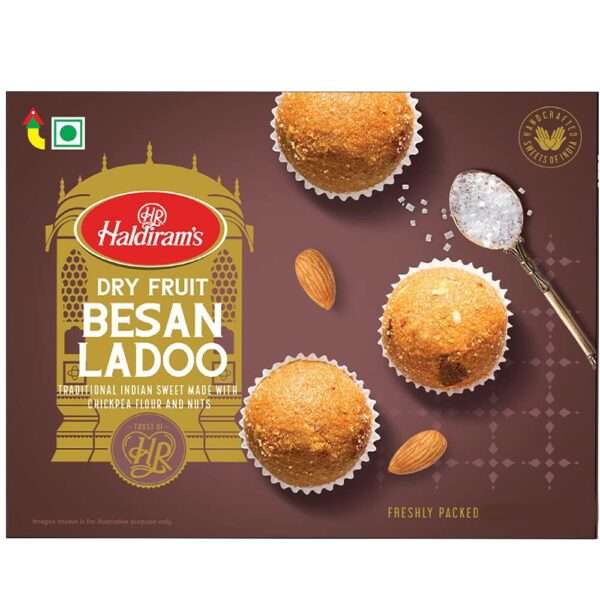 Haldiram's Haldirams Mithas Besan Ladoo - Dry Fruit, 400grams, Indian Sweets Diwali gift pack