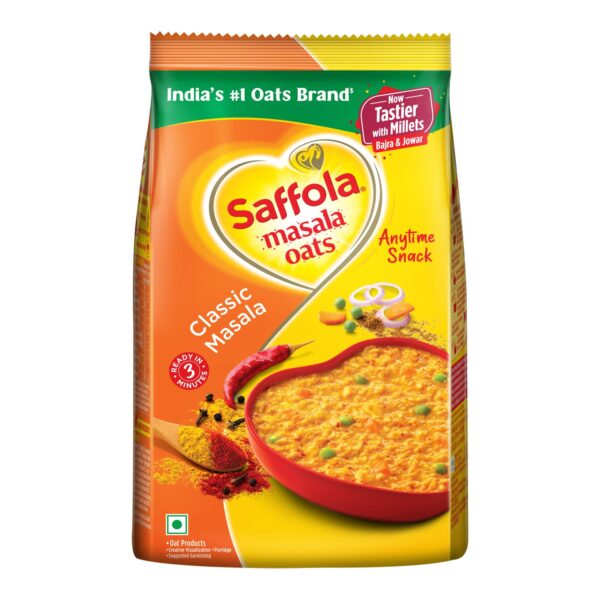 Saffola Masala Oats | Tasty Evening Snack| Healthy Snack| Classic Masala| 500g
