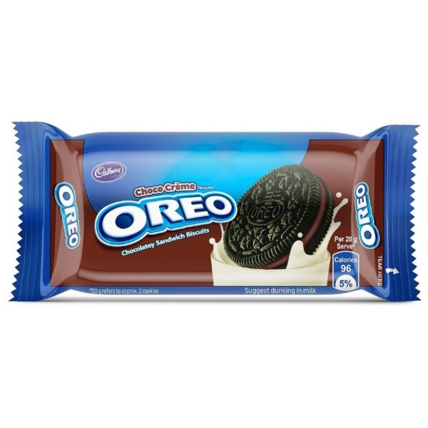 Cadbury Oreo Chocolate flavour Cookie Sandwich Cream Biscuit (43.75g / 46.3g grammage may vary)