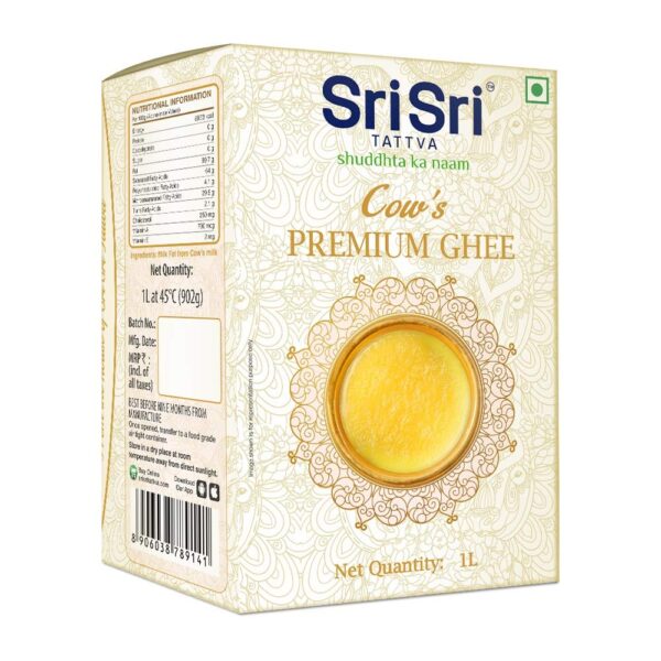 Sri Sri TATTVA shuddhta ka naam Sri Sri Tattva Premium Cow Ghee For Better Digestion&Immunity 1 Litre (Pack Of 1)