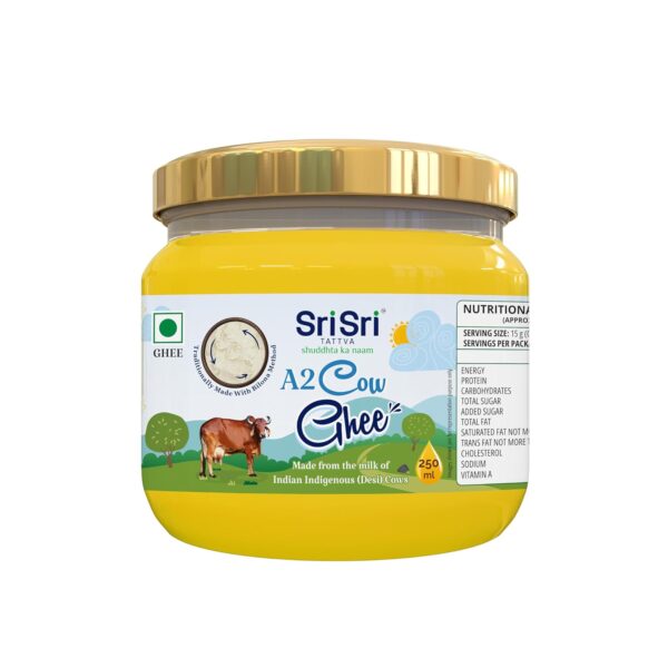 Sri Sri Tattva shuddhta ka naam - A2 Ghee 250 ml - Organic A2 Desi Ghee for Better Digestion and Immunity