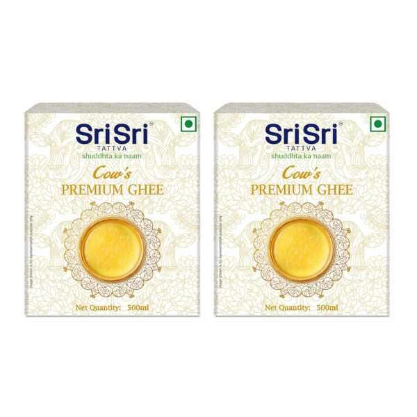 Sri Sri Tattva Cow Ghee - 500ml (Pack of 2) - Premium Cow Ghee for Better Digestion and Immunity