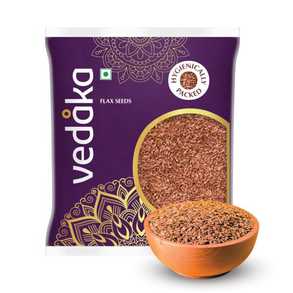 Amazon Brand - Vedaka Raw Flaxseeds - 500g | Rich in Antioxidants | Hygienically Packed