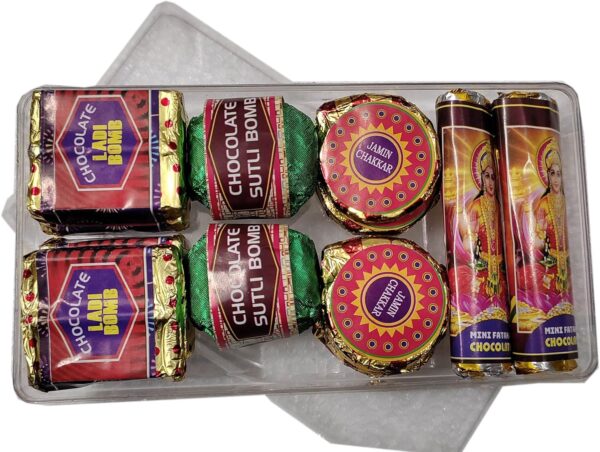 Fabbites Diwali Cracker Chocolate Gift Pack-12 Cracker Chocolate Firework Assorted Handmade Chocolate Box Diwali Special - 150 Gram