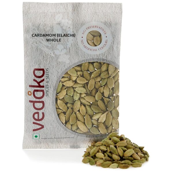 Amazon Brand - Vedaka Cardamom (Elaichi) Whole, 50 g, Small