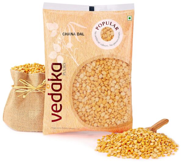 Amazon Brand - Vedaka Popular Unpolished Chana Dal | 1 kg Pack |Naturally Rich Source of Protein |Naturally Cholesterol free