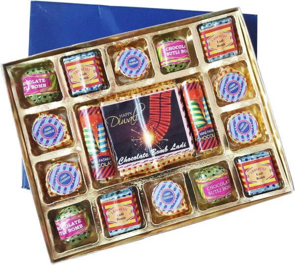 Fabbites Diwali Gramsifts For Family And Friends Crackers Chocolate-270-Grams Gramsift Box Butterscotch, Crunchy, Oreo, Raisin Chocolate Pack-Deepawali Gramsift Pack/Hamper