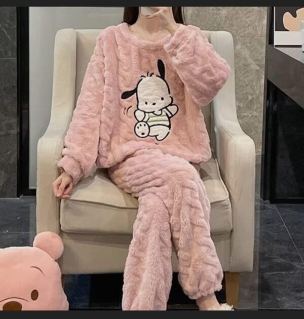 DISOLVE Woolen Winter Night Suits for Women Latest Woollen Tops & Pyjama Night Dresses for Women Pack of 1(Peach)