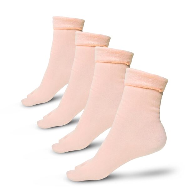 MENLEE Woolen Socks for Women With Velvet Fur Inside | Themral Warm Fur Socks For Women | With Thumb Toe Design (Pack of 4) | Assorted Colours