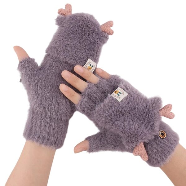 TopiBaaz Winter Gloves for Women Woolen Warm Soft Fur Fleece Hand Gloves for Women and Girls Knitted Acrylic Wool Touchscreen Finger Cute Mitten (Freesize)