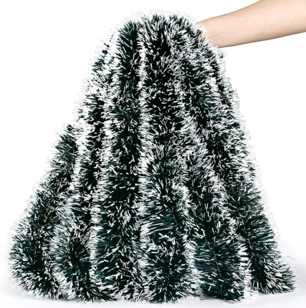 VRB DecTM 3 Pcs Christmas 6Ft Tinsel Garland Xmas Tree Decorations Christmas Tree Decoration Home Wedding Christmas Decoration for New Year Party Indoor/Outdoor Home Decor (Snow Green - 3 Pcs)