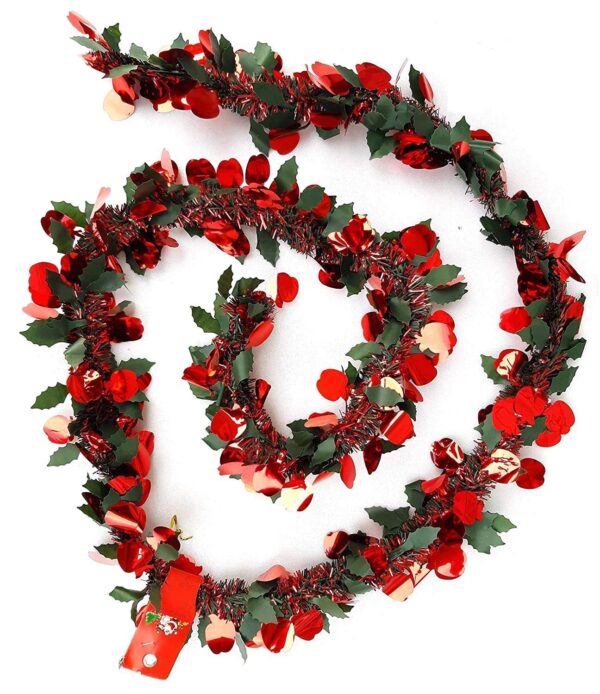 Forty Wings 1 Pcs Artifficial Red Apple Green Leafs HeavyTinsel Christmas Strings,Garlands Ribbon Ribbon for Christmas Xmas Party Decoration Christmas Tree Ornaments