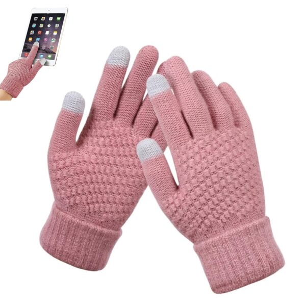 REFFER winter gloves for women knitted gloves for women thick warm gloves Touch Screen Fingers Capability Wrist Mittens Woolen Comfort Full-Fingered Protection - Stylish women winter gloves