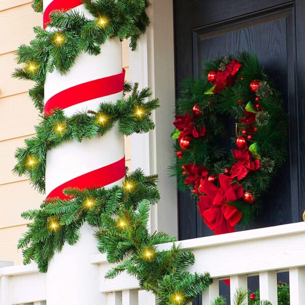 Forty Wings 9 Ft/Feet Green Pine Christmas Tinsel Christmas Garlands Ribbon for New Year Xmas Christmas and Tree Decoration