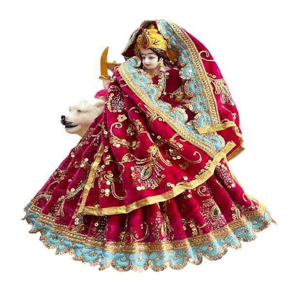 DAMODAR™ WASHABLE DURGA MAA DRESS//FINEST VELVET FABRIC//DARK PINK