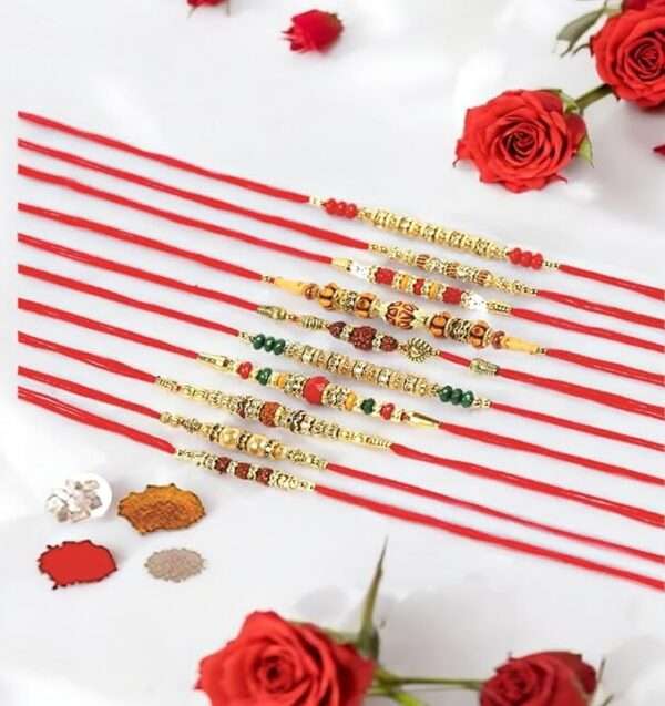 Chocozone Multicolor Combo of 10 Dora Rakhi Set for Men with Roli Chawal Rakhi for Brother